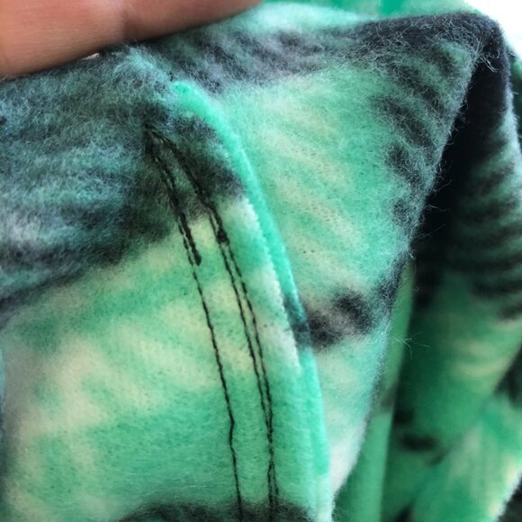 mint seagreen plaid sweater pullover topper travel wrap Open side poncho coverup - Picture 5 of 10